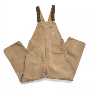 VINTAGE CARHARTT R01 DOUBLE KNEE OVERALLS 36” 30” 36x30 UNLINED DUCK BIB CANVAS